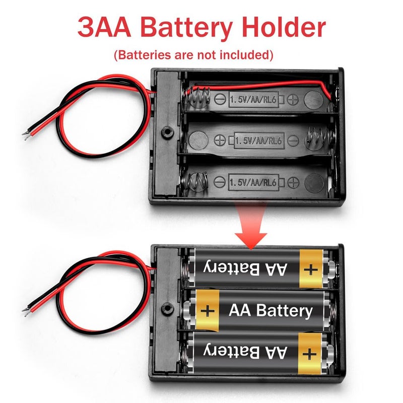 LampVPath (Pack of 4 3AA 4.5V Battery Holder with Switch, 3X 1.5V AA Battery Holder with Leads and Switch - Image 5